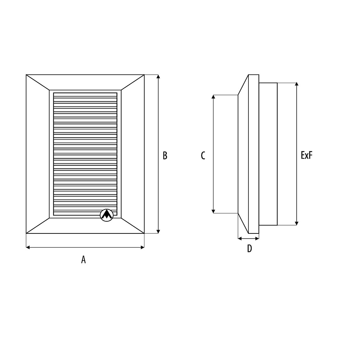 Kratka DUO SMART KWO 135 fi 100 (kratka wentylacyjna czarna z okrągłym kołnierzem)