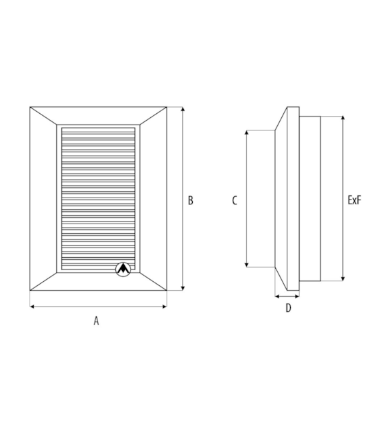 Kratka DUO SMART KWO 135 fi 100 (kratka wentylacyjna grafitowa z okrągłym kołnierzem)