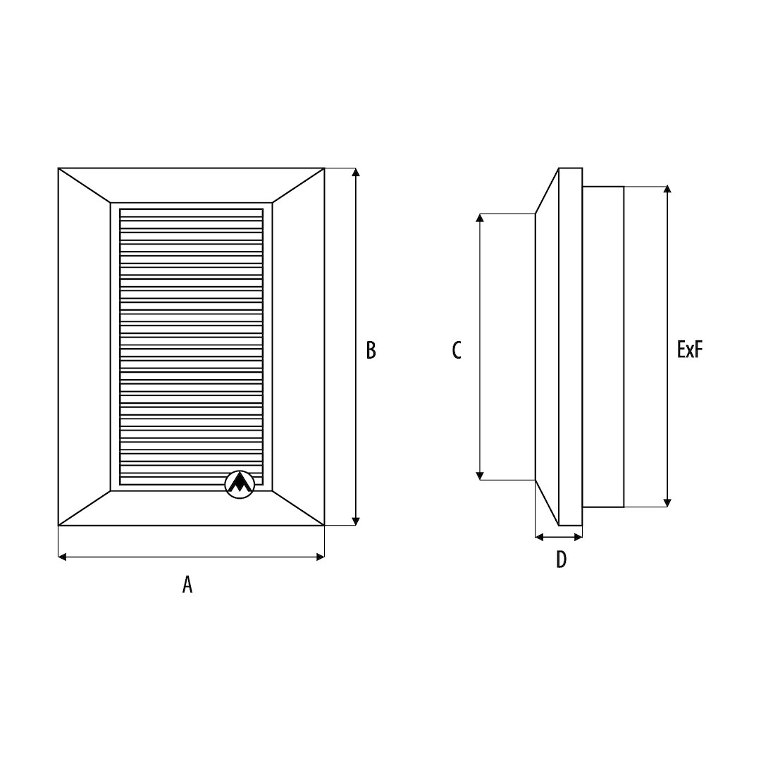 Kratka DUO SMART KWO 135 fi 100 (kratka wentylacyjna grafitowa z okrągłym kołnierzem)