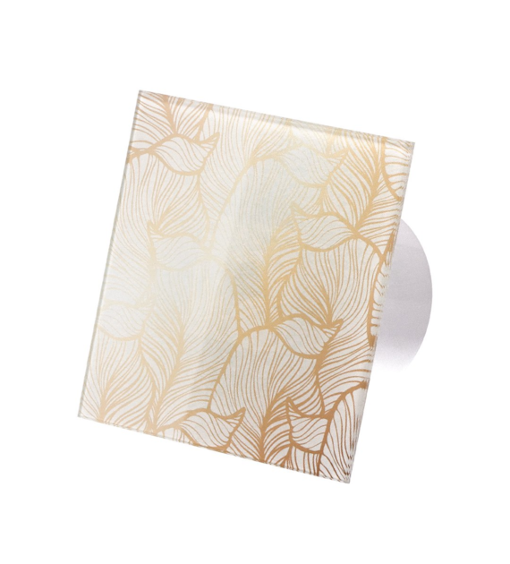 Veroni Glass 100 S-P (wentylator domowy z przepustnicą) Biały White Gold Leafs