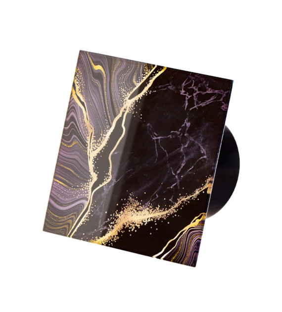 Veroni Glass 100 WC-P (wentylator domowy z przepustnicą) Czarny Black Gold Marble