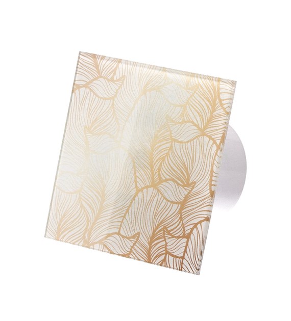 Veroni Glass 100 WCH-P (wentylator domowy z przepustnicą) Biały White Gold Leafs